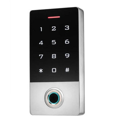 Waterproof Fingerprint and Password Door Access Controller with touch keypad and illuminated fingerprint sensor for secure entry