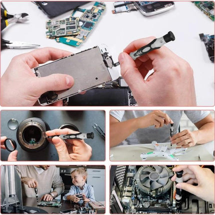 Versatile 110-Piece Magnetic Screwdriver Set for Device Repair used to fix smartphones, cameras, drones and electronics with precision magnetic bits