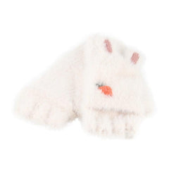 Kids' Cozy Fingerless Gloves - Warm Knitted Plus Velvet Half-Finger Design