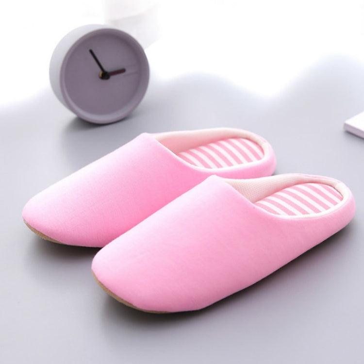 Cozy Indoor Non-Slip Striped Cotton Slippers with Soft Bottom