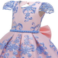 Girls Elegant Bow-Knot Mesh Tutu Dress for Performances