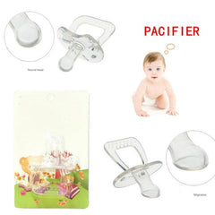 Transparent Silicone Round Head Baby Pacifier for Soothing