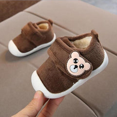 Cozy Coral Fleece Baby Booties with Non-Slip Rubber Soles