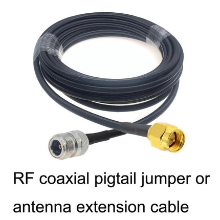 RG58 Coaxial Cable with SMA Male to N Female Connectors - PVC insulated antenna extension cable, available 0.5m to 10m for GPS and wireless networks