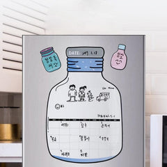 Magnetic Wishing Bottle Message Board for Refrigerator - Creative Wall Sticker Schedule Organizer