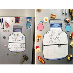 Magnetic Wishing Bottle Message Board for Refrigerator - Creative Wall Sticker Schedule Organizer