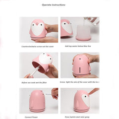 Cute Penguin 220ml USB Aroma Humidifier - Air Diffuser & Mist Maker for Home, Office, and Car