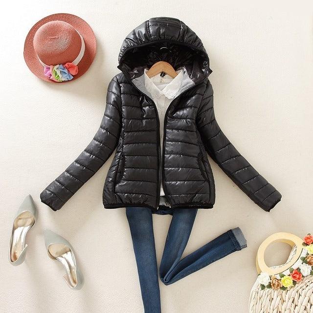 Chic Slim-Fit Winter Parka Jacket for Women - Stylish Short Coat