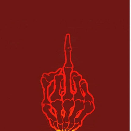 Set of 10 Reflective Car Stickers with Middle Finger and Bones Designs - red reflective skeletal middle finger sticker for cars 15x9.5 cm