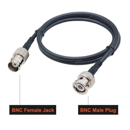 RG58 BNC Female to Male Coaxial Cable for Antenna Extensions – black RG58 cable with BNC female jack and BNC male plug