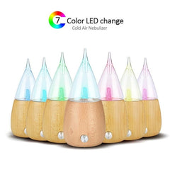 Aromatic Wood & Glass Ultrasonic Essential Oil Diffuser Spray Humidifier