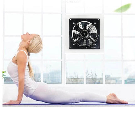 Exhaust Fan 12-Inch Window Ventilation for Kitchen black metal 7-blade fan mounted in window reducing kitchen heat and odors (220V, 60W, 1650 m3/h)