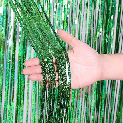 Laser Rain Tinsel Foil Curtain 1m X 3m Wall Decor For Celebrations | Syndmart