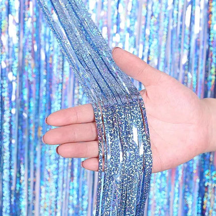 Laser Rain Tinsel Foil Curtain 1m X 3m Wall Decor For Celebrations | Syndmart