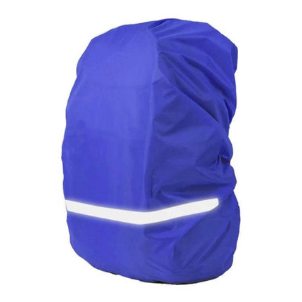 Waterproof Reflective Rain Cover for Outdoor Backpacks, Adjustable Sizes blue oxford cloth cover with reflective stripe protecting backpack