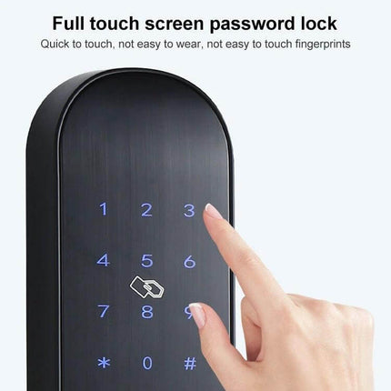 Electronic Fingerprint Door Lock for Hotel and Apartment Use - sleek full touch screen password lock with fingerprint and keypad access