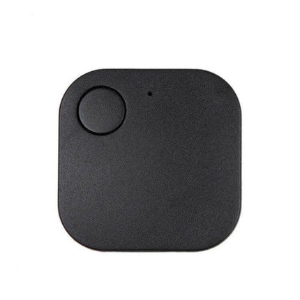 Smart Bluetooth Anti-Lost Device for Keys and Wallets - compact black Bluetooth tracker tag with button and lanyard hole