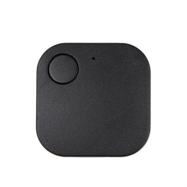 Smart Bluetooth Anti-Lost Device for Keys and Wallets - compact black Bluetooth tracker tag with button and lanyard hole