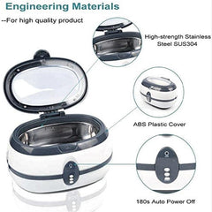 SUS304 Stainless Steel 600ml Ultrasonic Vacuum Cleaner for Jewelry, Glasses, and Watches - Low Noise Design