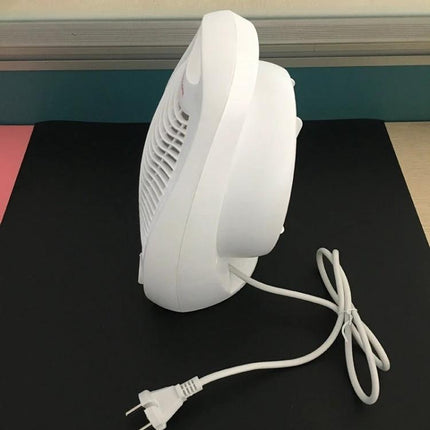 Portable Electric Heater for Winter Home Warming with EU Plug - compact white fan heater on desk with EU plug and cord