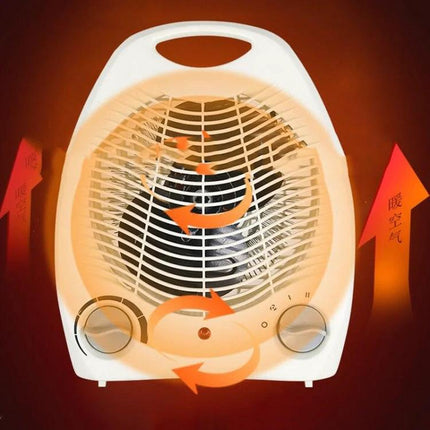 Portable Electric Heater for Winter Home Warming with EU Plug compact white fan heater showing airflow and controls for small room heating