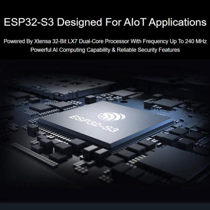 Waveshare ESP32-S3 Development Board for Wireless Projects showing ESP32-S3 chip and circuit for IoT, Wi‑Fi and Bluetooth connectivity