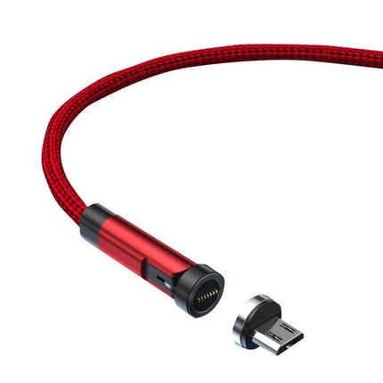 Magnetic Charging Cable for Everyday Device Use at Home - red braided 540° rotating magnetic charging cable with detachable micro USB tip for phones and tablets