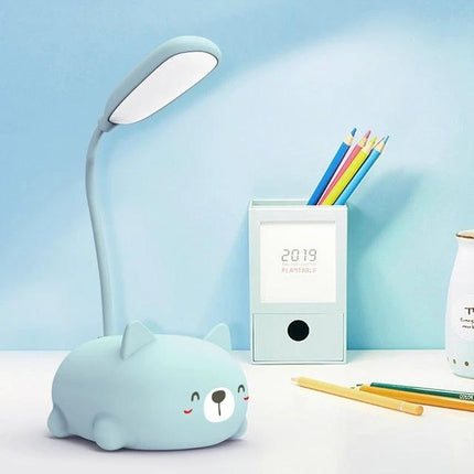 Cartoon Cat Desk Lamp for Home Reading and Studying - cute USB rechargeable cat-shaped desk lamp with natural light for study and reduced eye strain