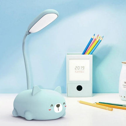 Cartoon Cat Desk Lamp for Home Reading and Studying - USB rechargeable whimsical cat-shaped lamp for focused evening study and reduced eye strain