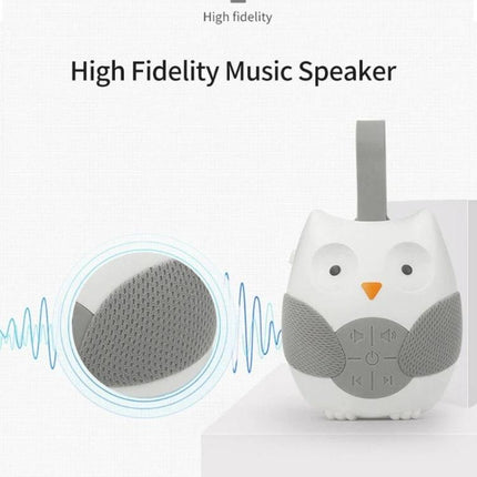 Gentle Owl Music Box for Baby's Bedtime Routine at Home - white owl speaker with timer and soothing melodies