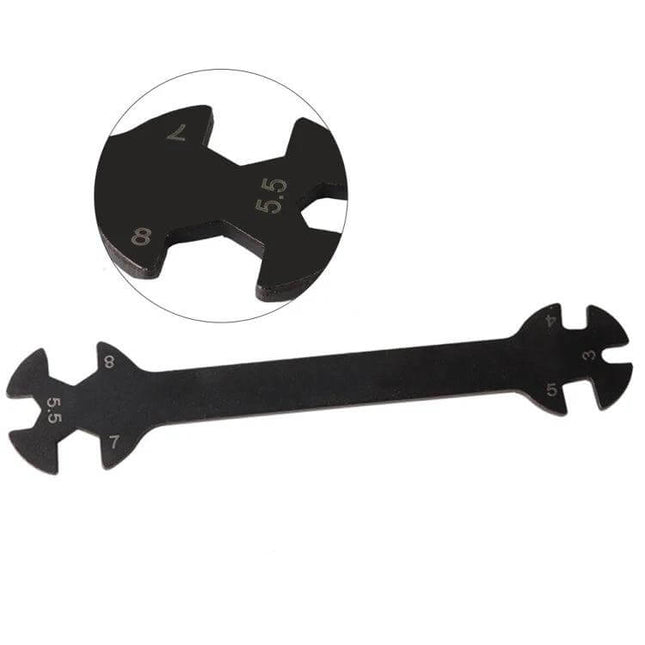 Multi Function Wrench Set, 4 Piece For 3 To 8mm Nuts And Rods compact 10cm metal wrench for 3–8mm nuts and rods, electronics and bike repairs