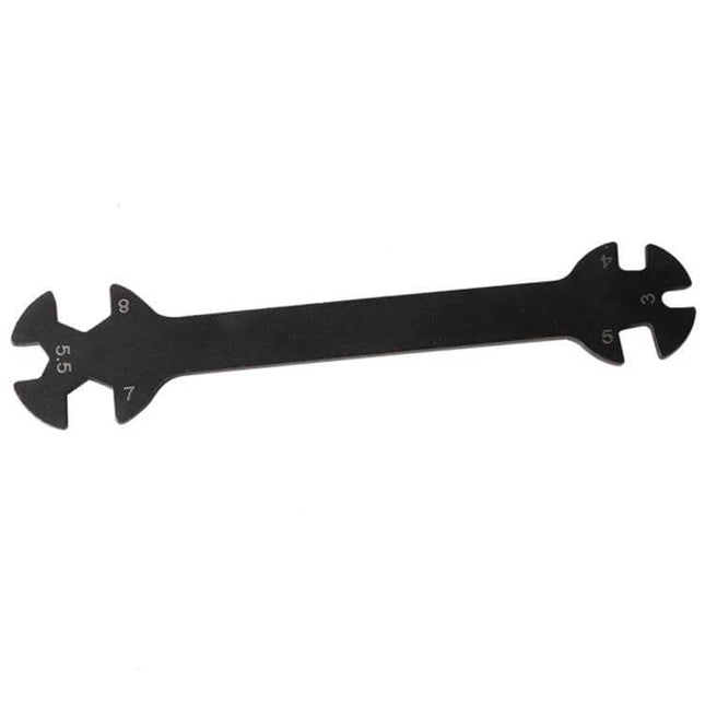 Multi Function Wrench Set, 4 Piece For 3 To 8mm Nuts And Rods - compact 10cm metal wrench for 3–8mm nuts, electronics and bicycle maintenance