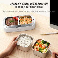 Mini Electric Lunch Box with Automatic Heating & Insulation for Office Use - Double Steamed Rice Cooker