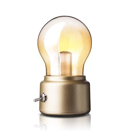 Vintage Night Light for Home Bedside and Kitchen Use - compact vintage bulb lamp with warm yellow glow for bedside tables and kitchen counters