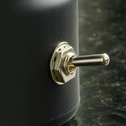 Vintage Night Light for Home Bedside and Kitchen Use - close-up of metal toggle switch on compact vintage night light