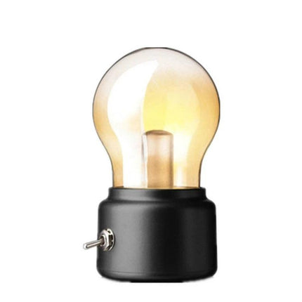 Vintage Night Light for Home Bedside and Kitchen Use - compact vintage bulb lamp with warm yellow glow for bedside or kitchen counters