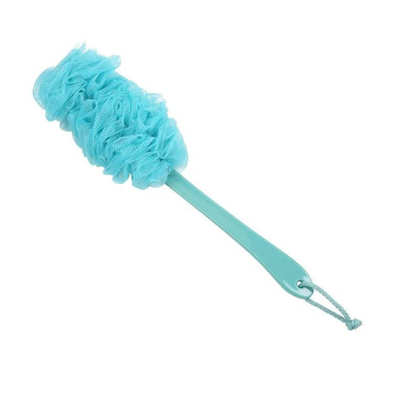 Essential Mesh Brush for Reaching Your Back in Daily Showers – turquoise long-handled soft PE mesh back scrubber