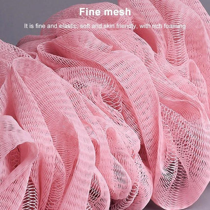 Essential Mesh Brush for Reaching Your Back in Daily Showers pink soft PE fine mesh loofah for gentle back cleaning