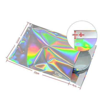 Laser Self-Sealing Plastic Envelopes Mailing Bags Set 100 Pack holographic resealable mailing bag with laser-printable surface for snacks and small items