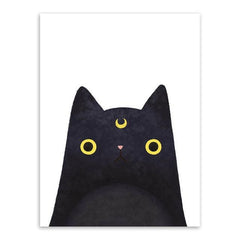 Whimsical Cartoon Cat and Avatar Canvas Art for Kids' Rooms