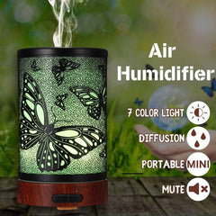 Colorful Butterfly Design Ultrasonic Essential Oil Diffuser with LED Light and Humidification Function