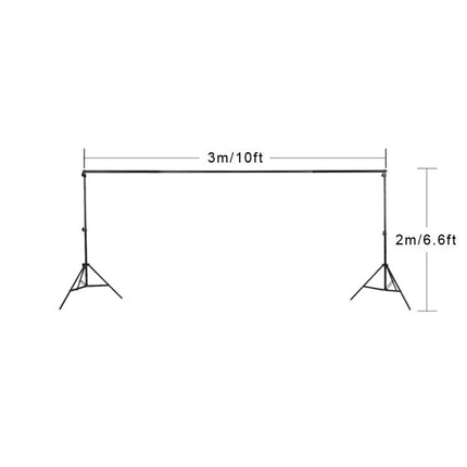 Adjustable 200cm Photo Studio Background Support Stand Kit - aluminum alloy backdrop support with 3m width and 2m height, portable studio stand