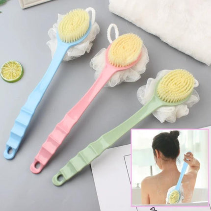 Bath Brush for Reaching Back During Daily Showers - long-handled soft nylon bristles for gentle back cleaning