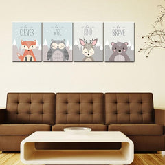 Whimsical Animal Art Print for Kids' Rooms - Framed Nursery Decor Alternative