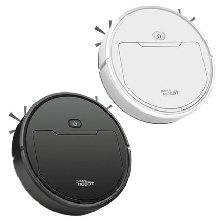 Compact Automatic Robot Vacuum for Floor Sweeping and Mopping - compact round black and white robot vacuums under furniture, 60-minute runtime
