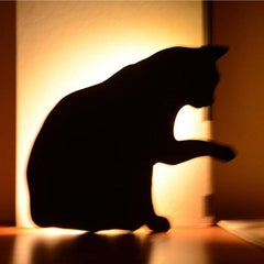 Sound-Activated Cat Silhouette LED Wall Light Night Lamp