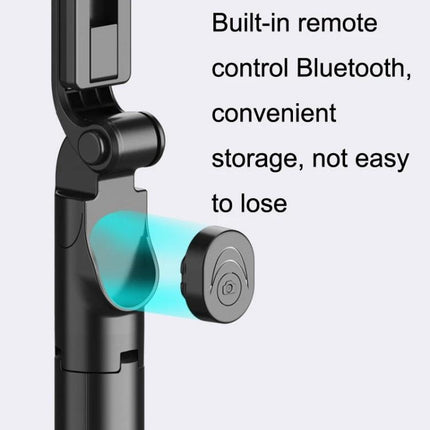 Compact Tripod Selfie Stick for Daily Photo Adventures with built-in Bluetooth remote stored in handle for easy selfie and tripod use
