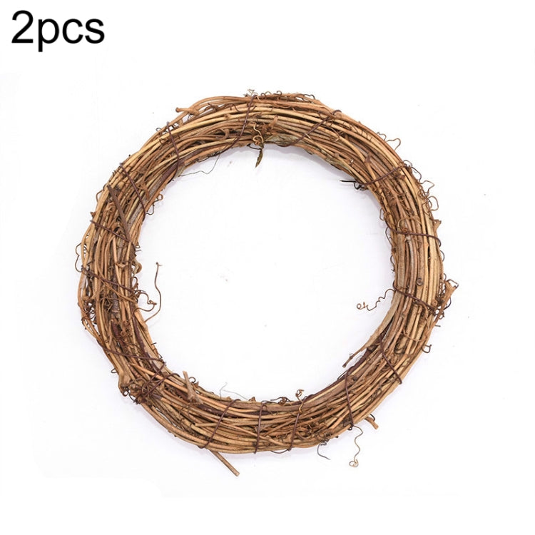 Set of 2 Rattan Vine Christmas Wreaths for DIY Garden and Window Decor - Available in Various Sizes (10CM to 30CM)