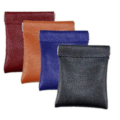 Compact Solid Color PU Leather Coin Purse for Men and Women - Mini Short Wallet and Money Bag