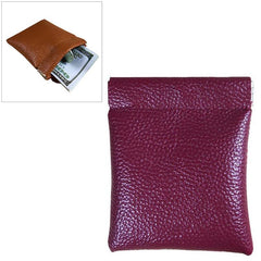 Compact Solid Color PU Leather Coin Purse for Men and Women - Mini Short Wallet and Money Bag